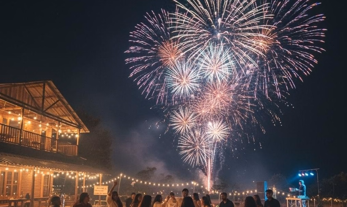 Evening celebrations at the resort — Coorg corporate offsite