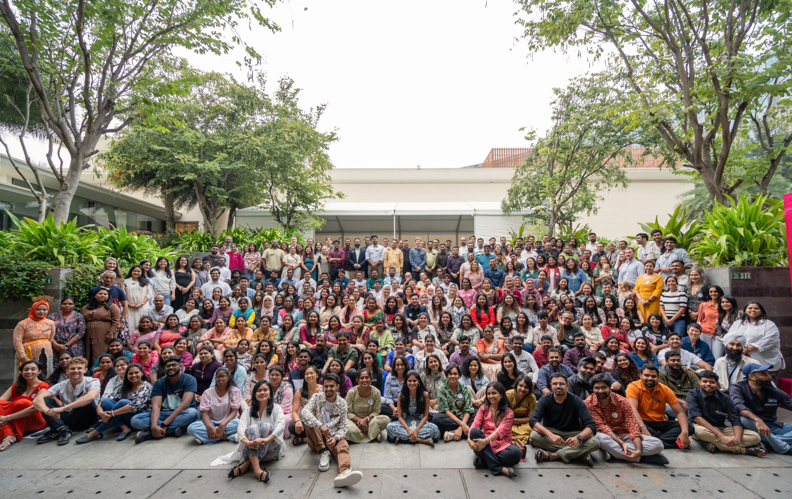 Enterprise team outing group photo at Bangalore day-out destination