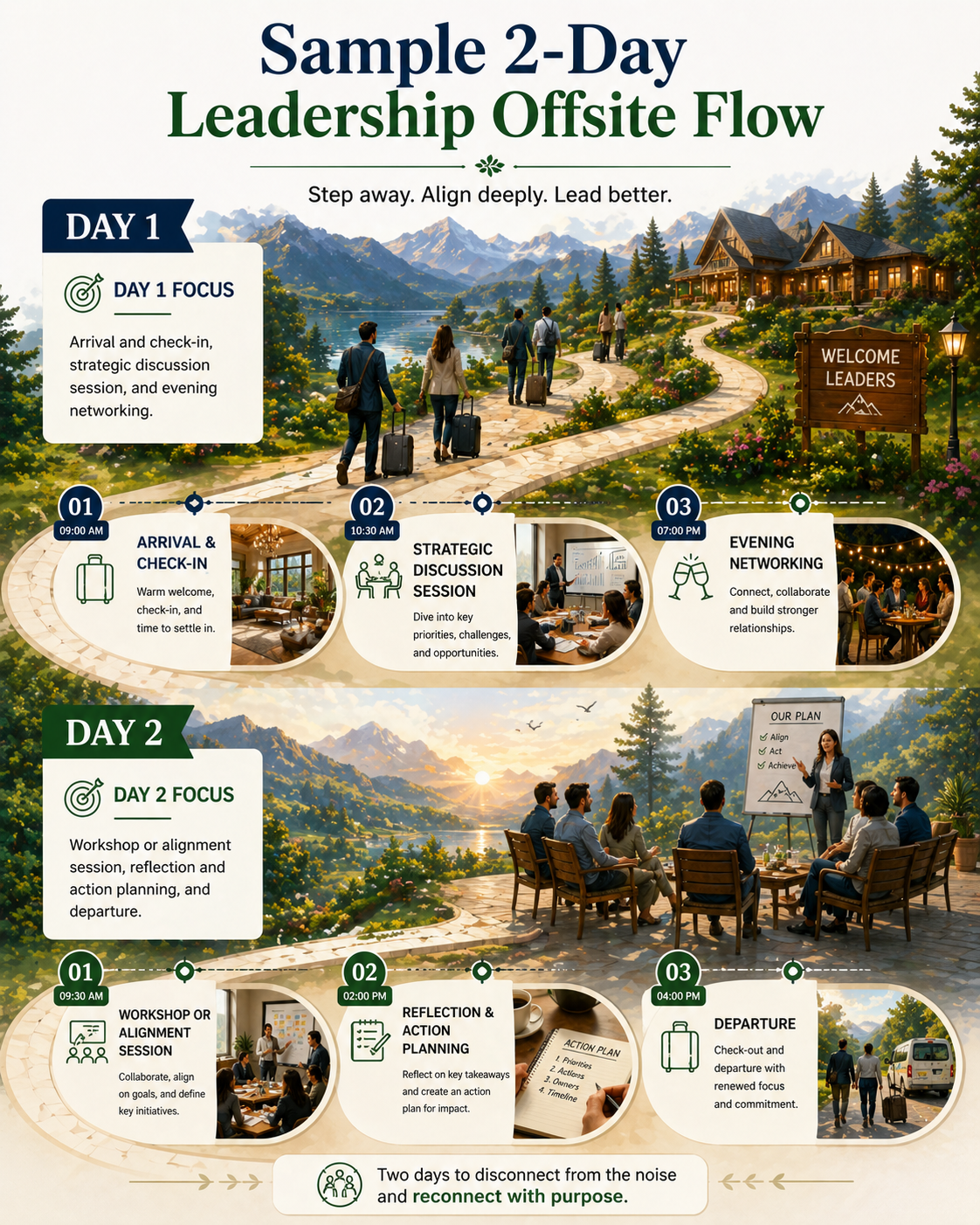 Leadership offsite agenda and action planning