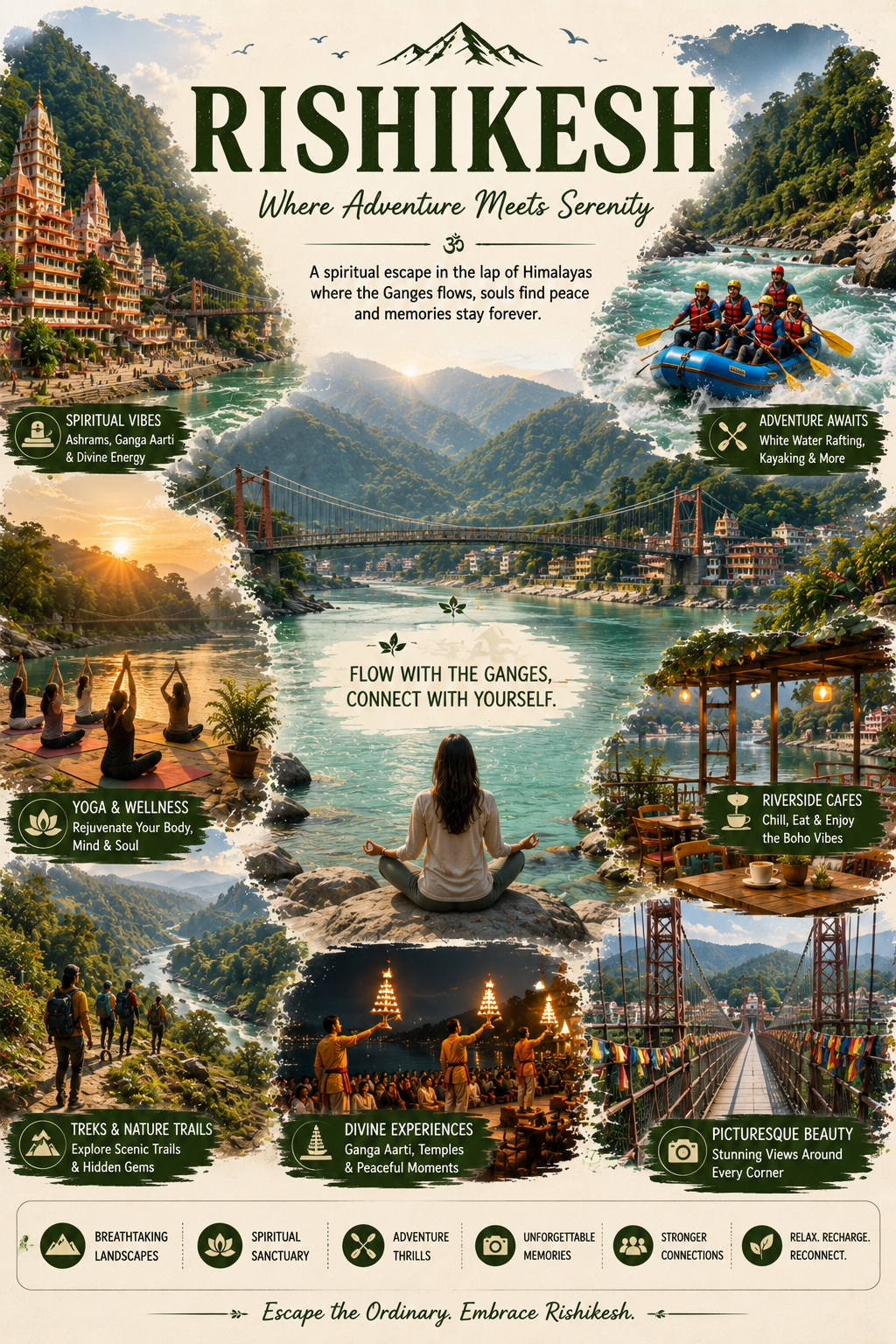 Rishikesh — adventure, Ganga riverside, rafting and wellness; visual guide for a two-day corporate offsite in Rishikesh