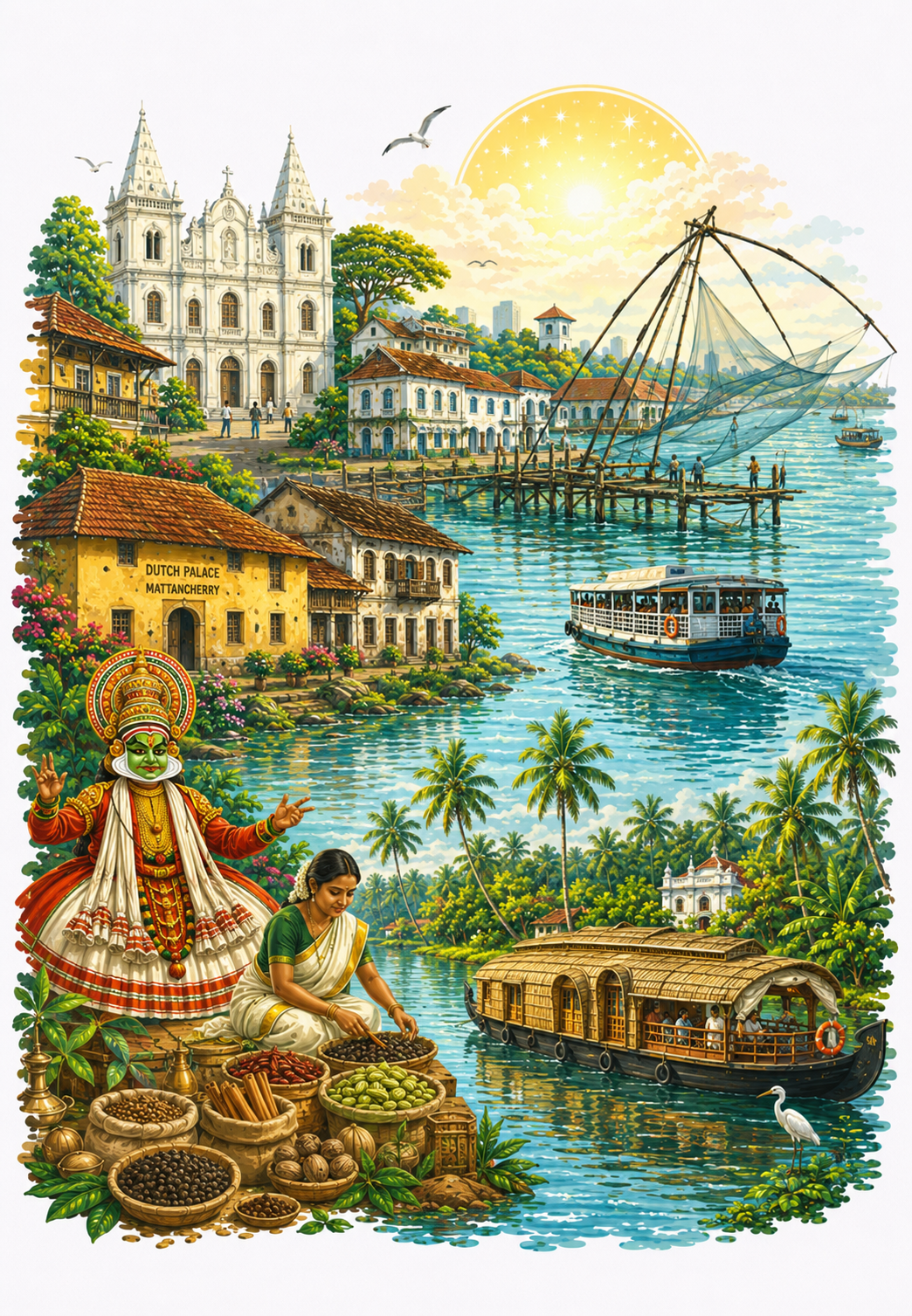 Varkala coastal destination poster — cliff beaches and two-day corporate offsite context
