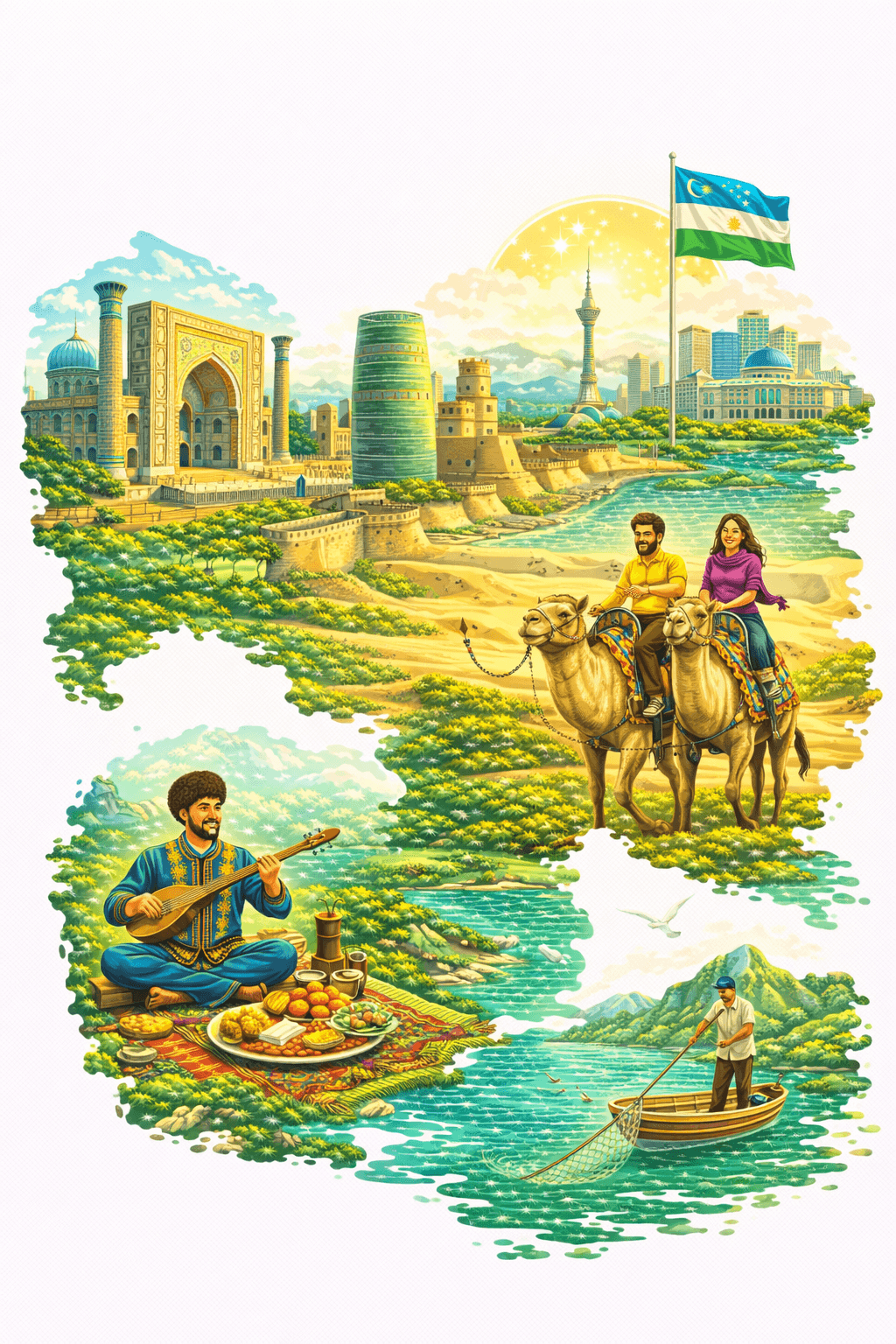 Uzbekistan offsite illustrated itinerary