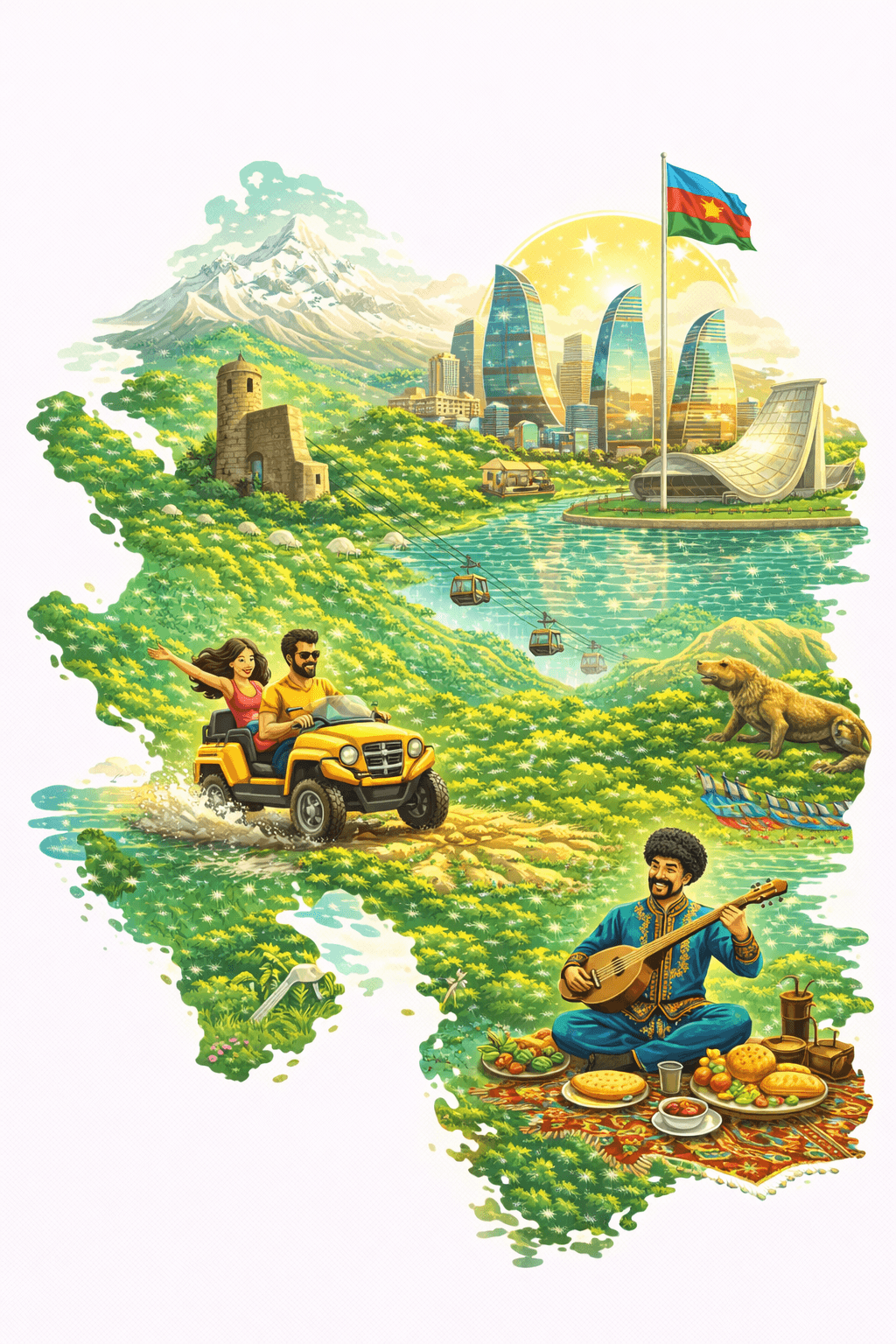 Azerbaijan offsite illustrated itinerary