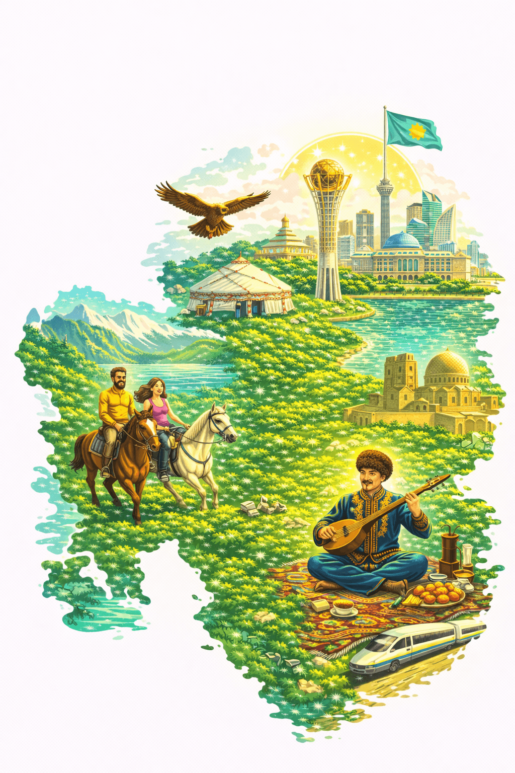 Kazakhstan offsite illustrated itinerary