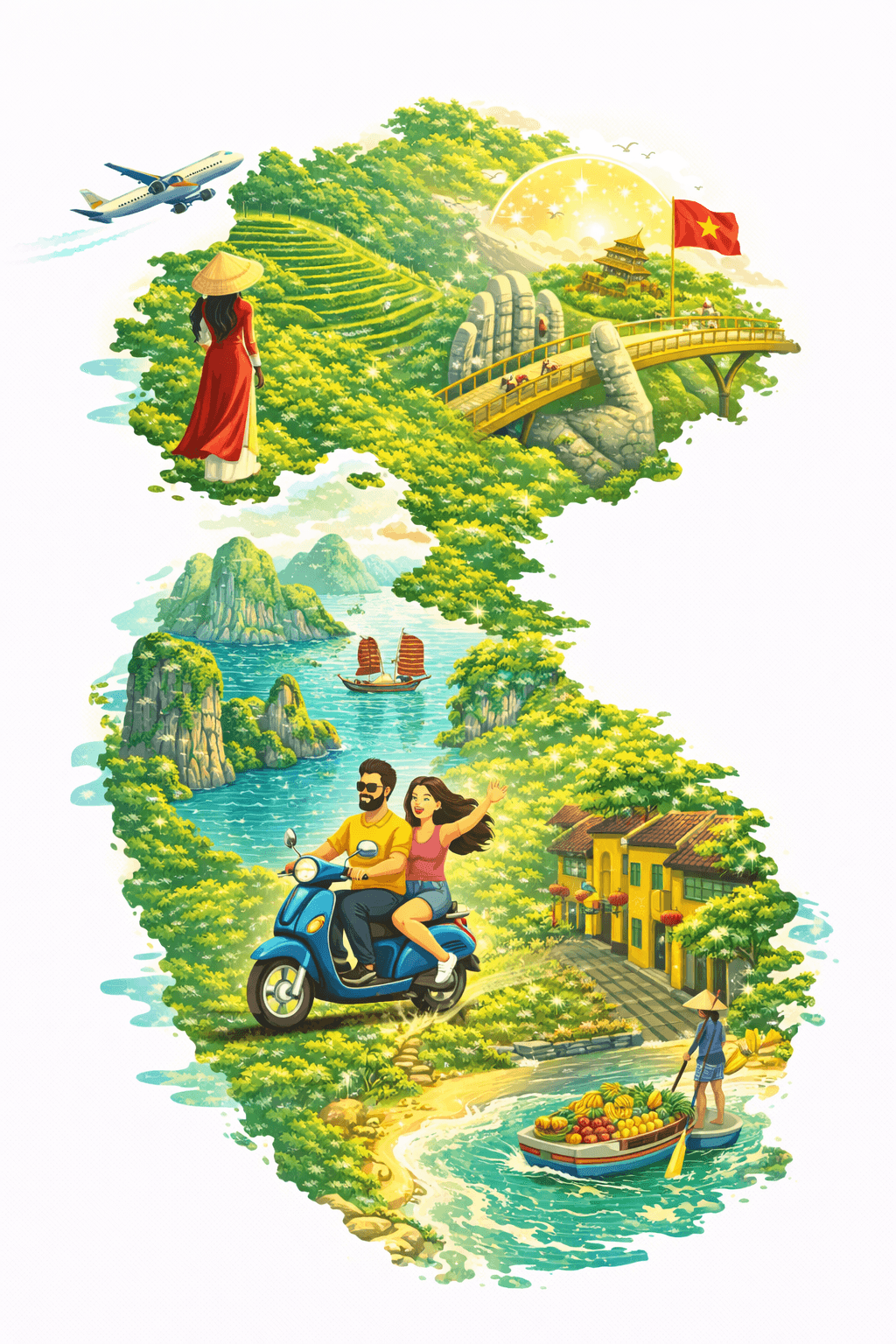 Vietnam offsite illustrated itinerary