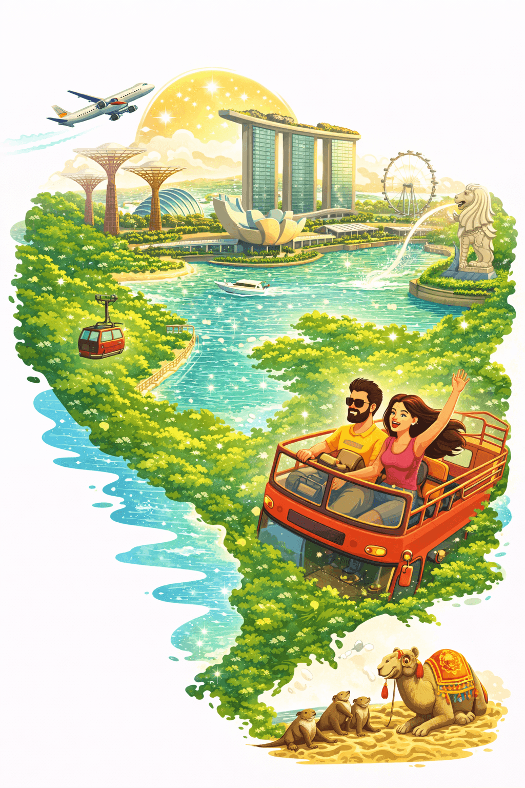 Singapore offsite illustrated itinerary