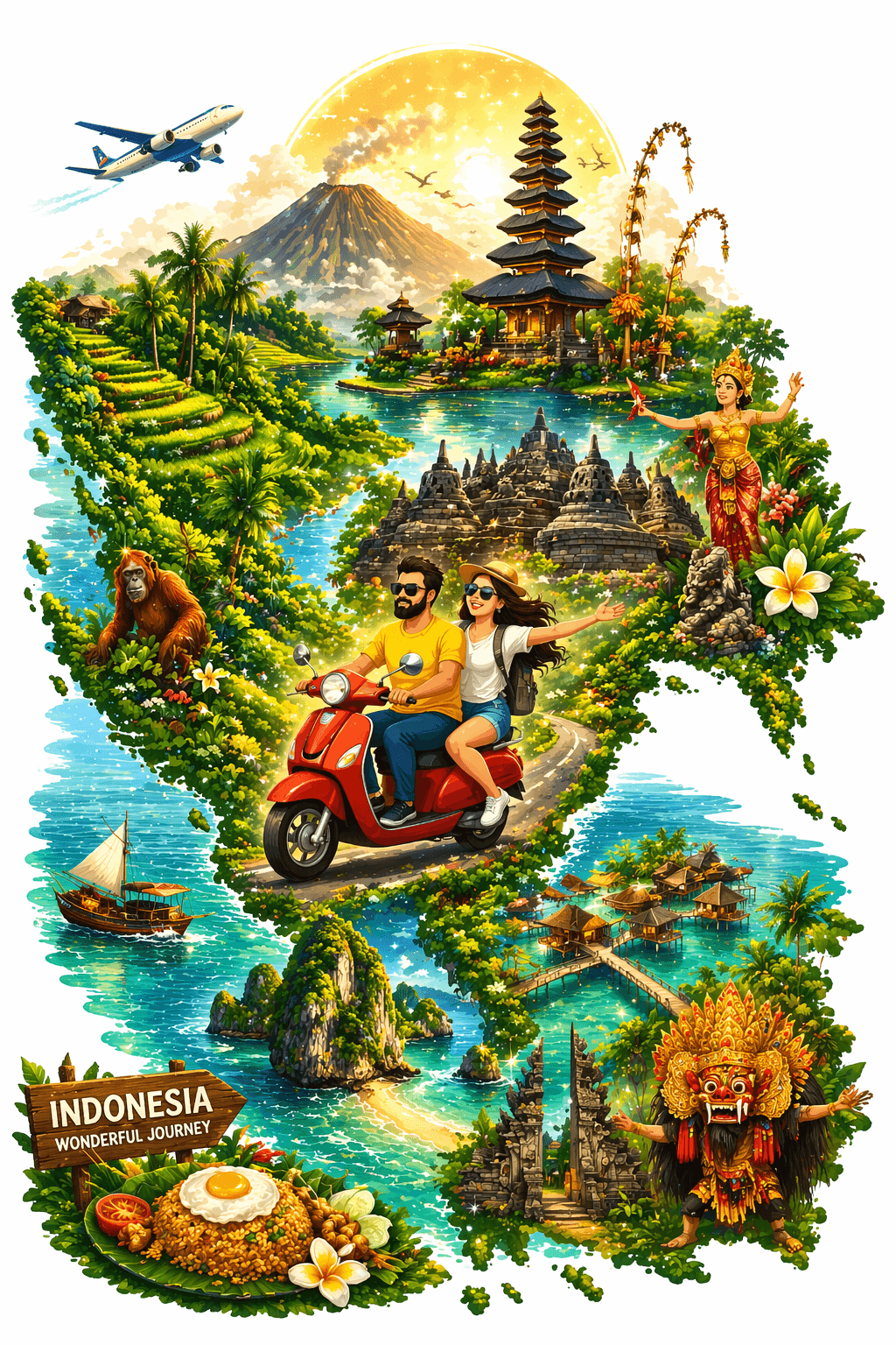 Indonesia offsite illustrated itinerary
