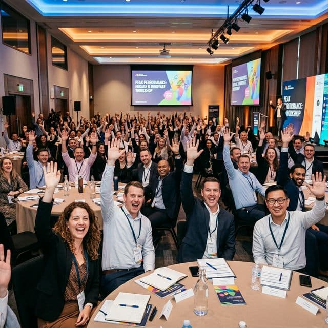 Engaged corporate event audience