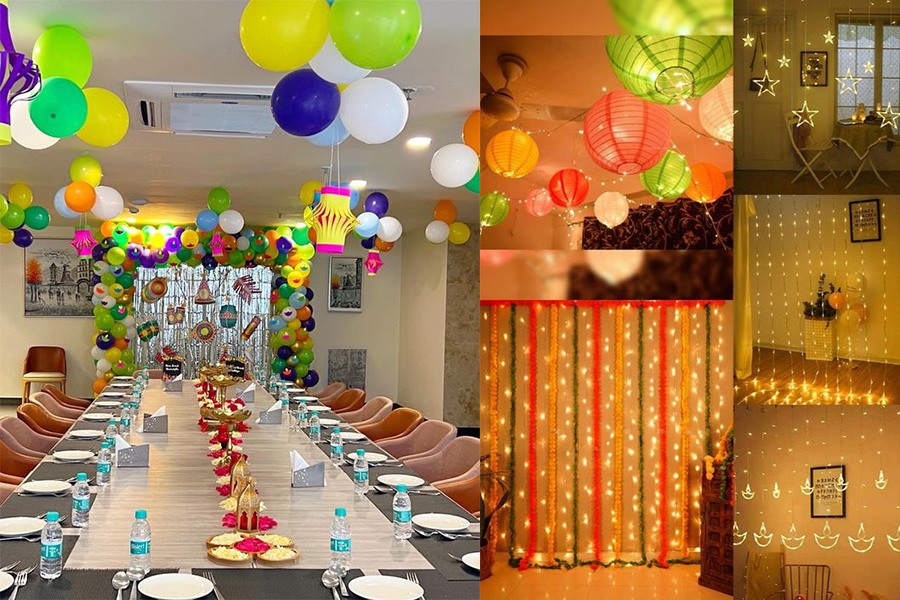Diwali decoration ideas office, lighting & ambience