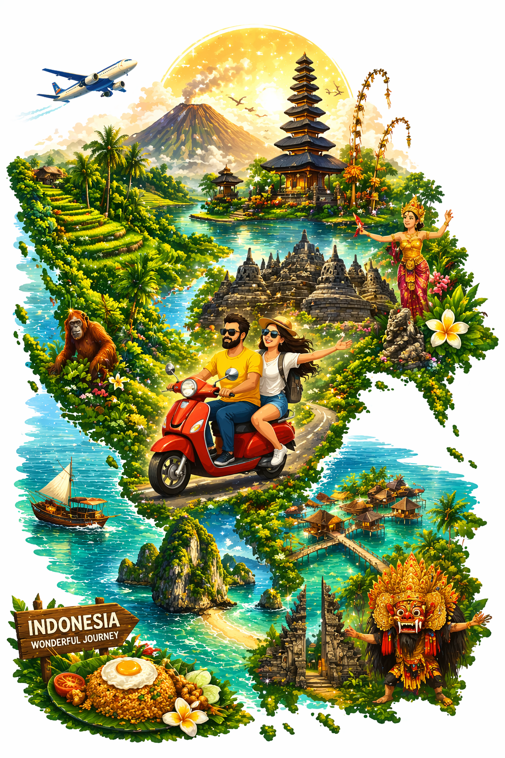 Indonesia offsite illustrated itinerary